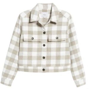RAILS Steffi Plaid Flannel Cropped Jacket Ivory Rain Size Small NWT